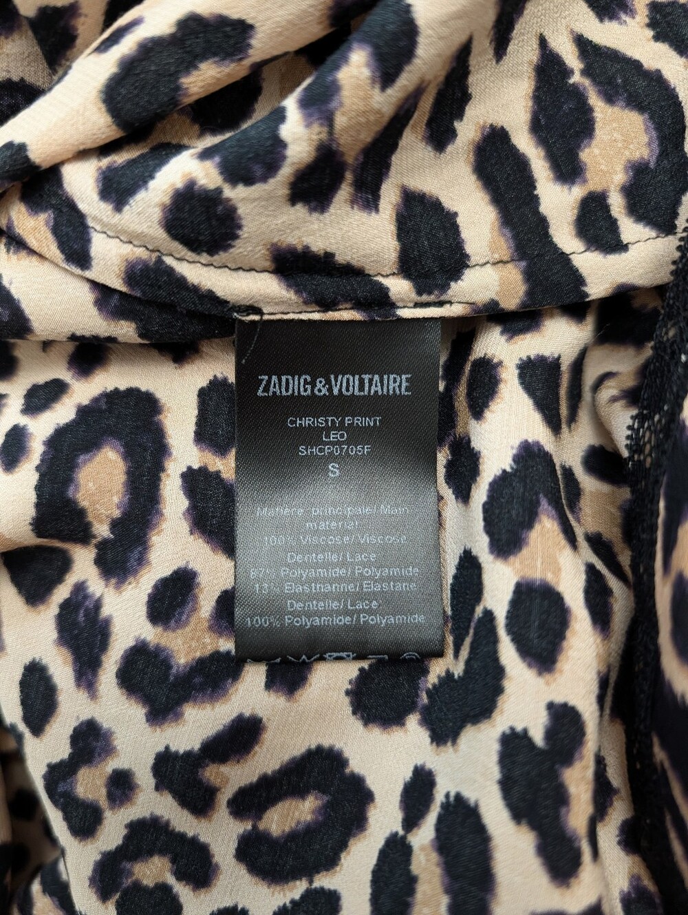 Zadig & Voltaire Christy Leopard And Lace Cami - Picture 6 of 6
